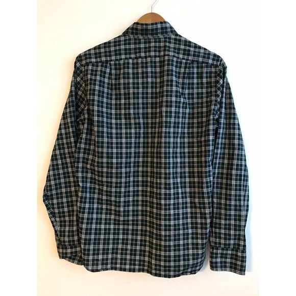 J Crew Men's Slim Fit Button Down Plaid Shirt Size Small Blue Green Long Sleeve - Picture 5 of 5